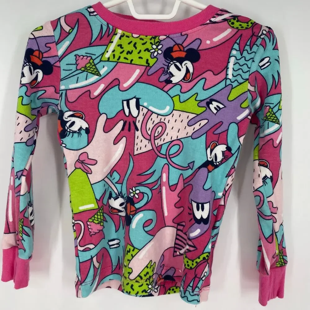 Disney x  Spotted Zebra Pajamas Girls‎ 4T Minnie Colorful Bright 2 Piece